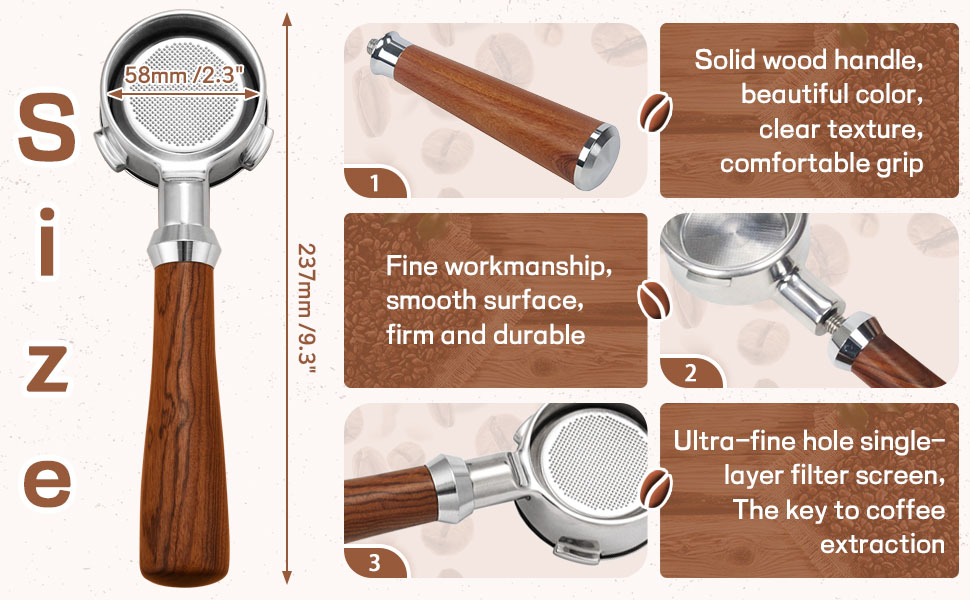 58mm Bottomless Portafilter Compatible with Calphalon Temp