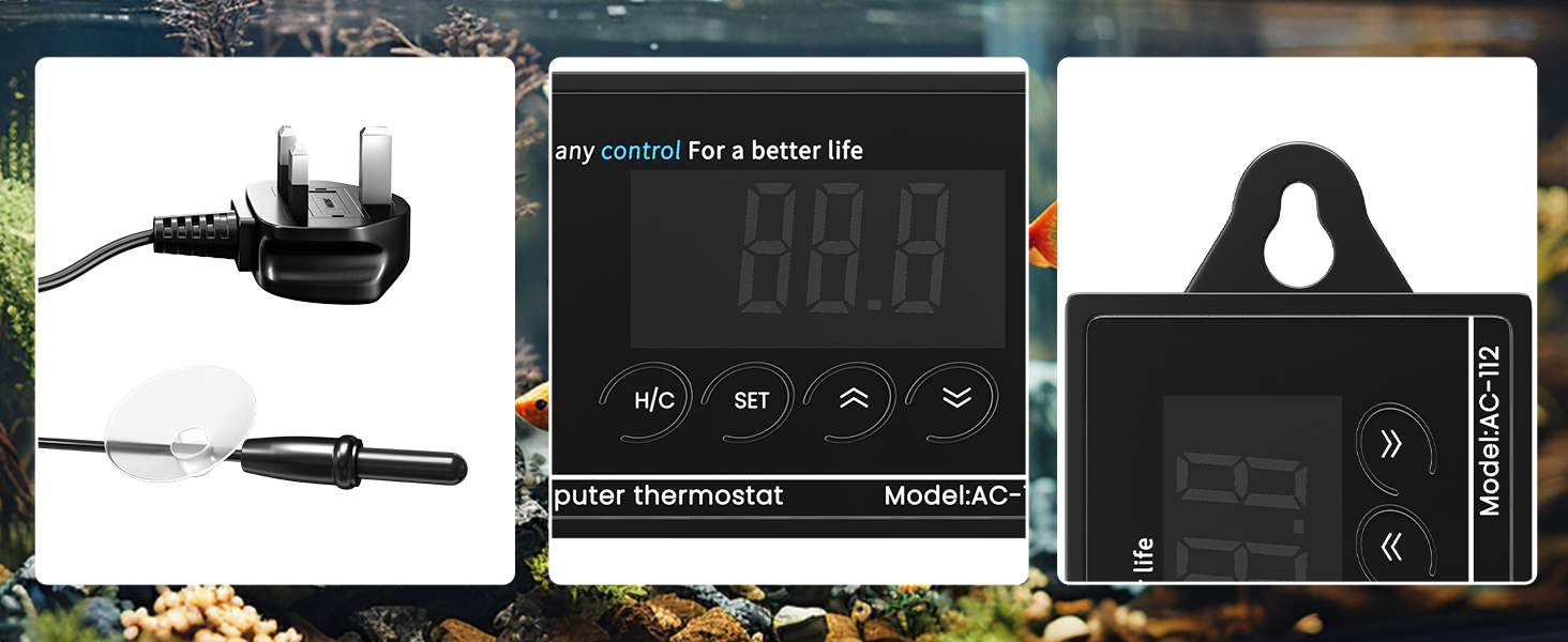 Bonlux Digital Reptile Thermostat LED Heating and Cooling Temperature ...