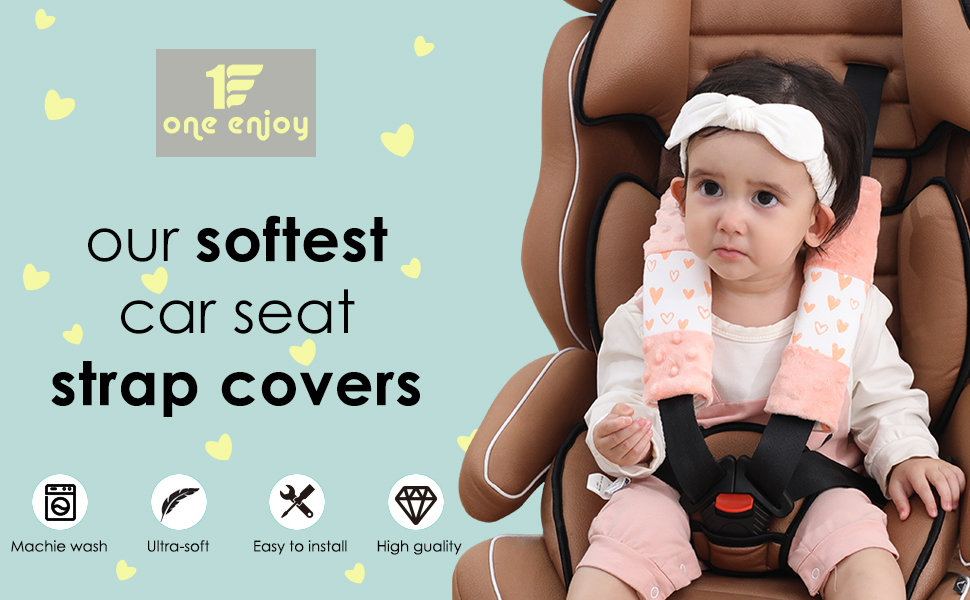 4 Pack Car Seat Belt Straps Cover for Baby Kids,Pink Baby