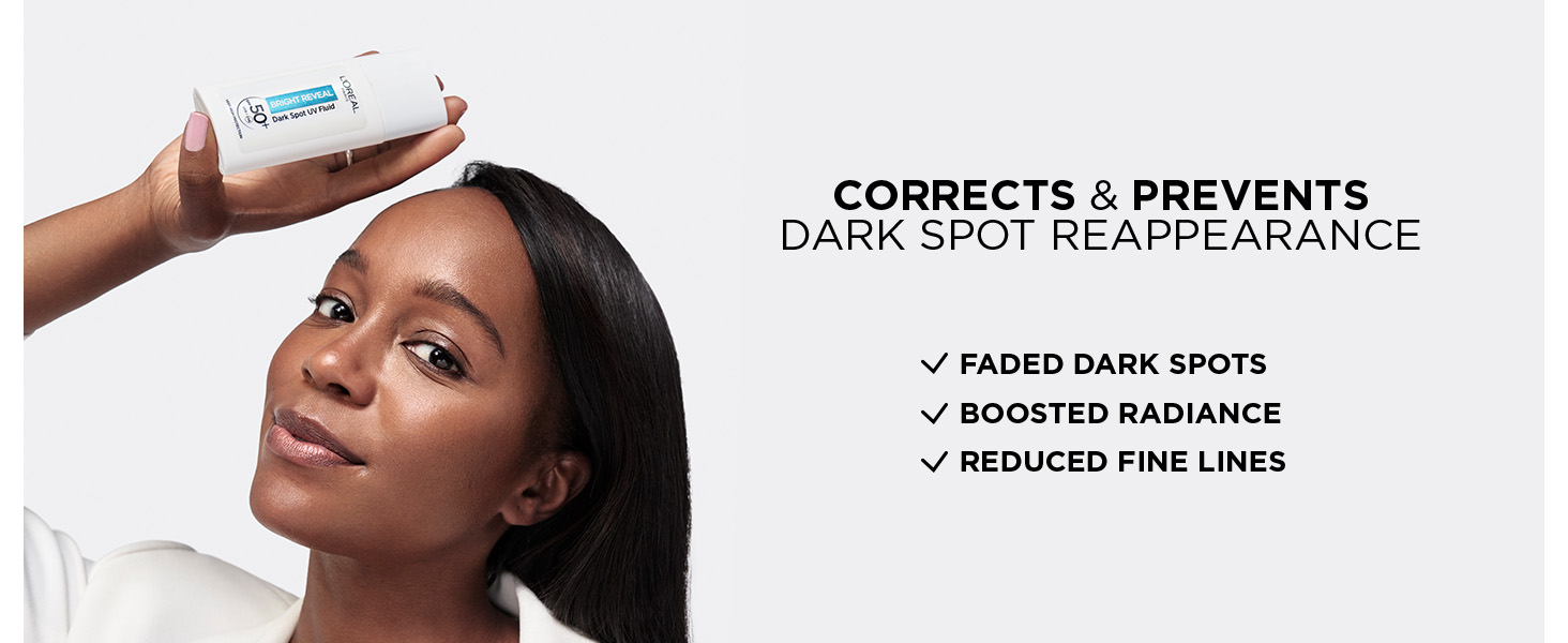 Corrects and prevents dark spots, radient skin, less fine lines.