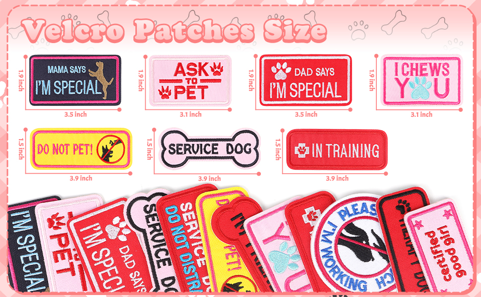 service dog patches pink