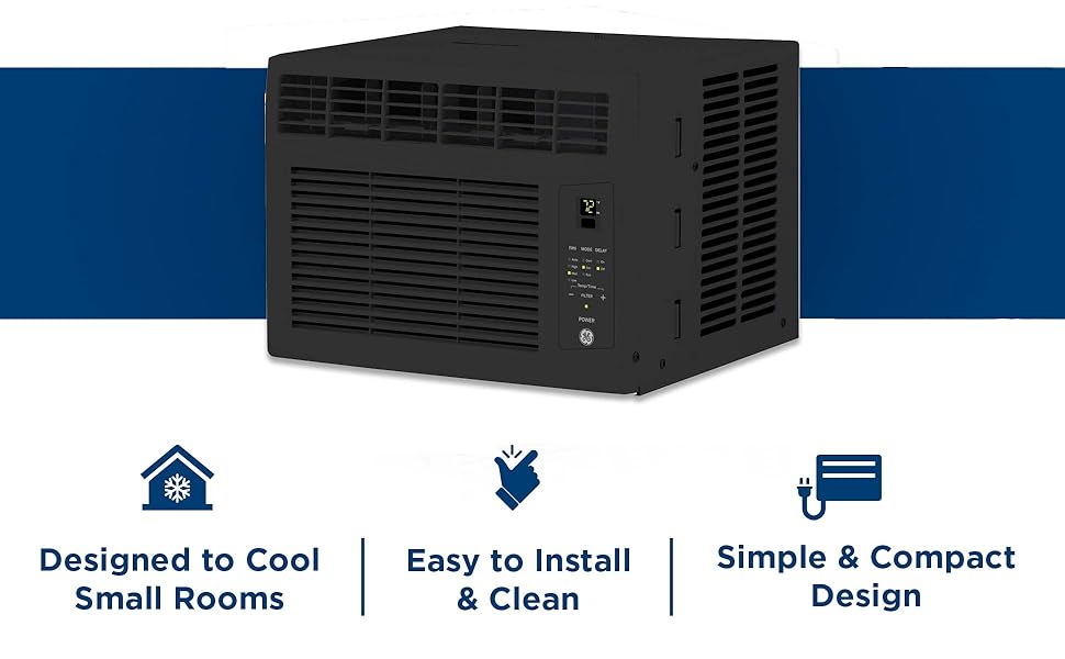 GE 6K Window AC Black
