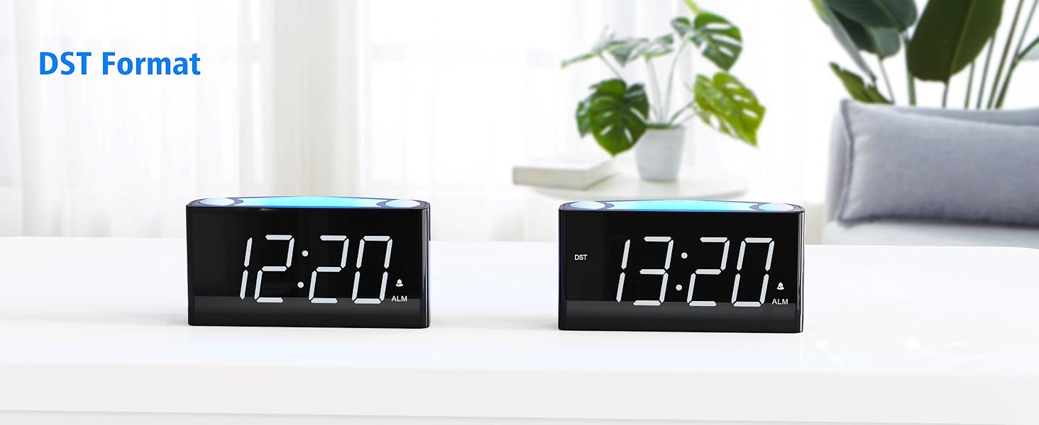 Mesqool Digital Alarm Clock for Kids,Clock for Bedrooms with 7Color