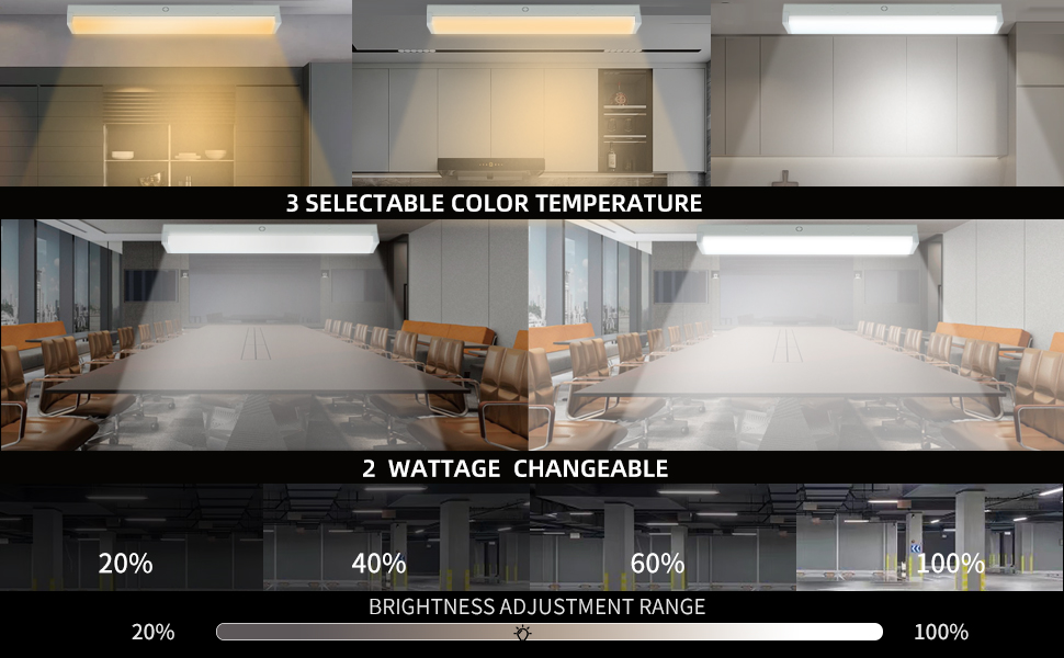 3CCT Switchable and 2-Wattage Selectable Dimmable LED Wraparound Light