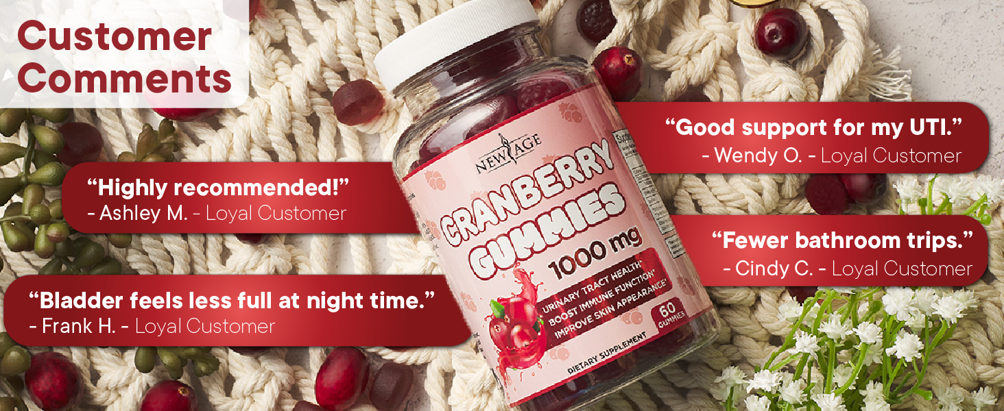 NEW AGE Cranberry Gummies Urinary Tract Health Gummies
