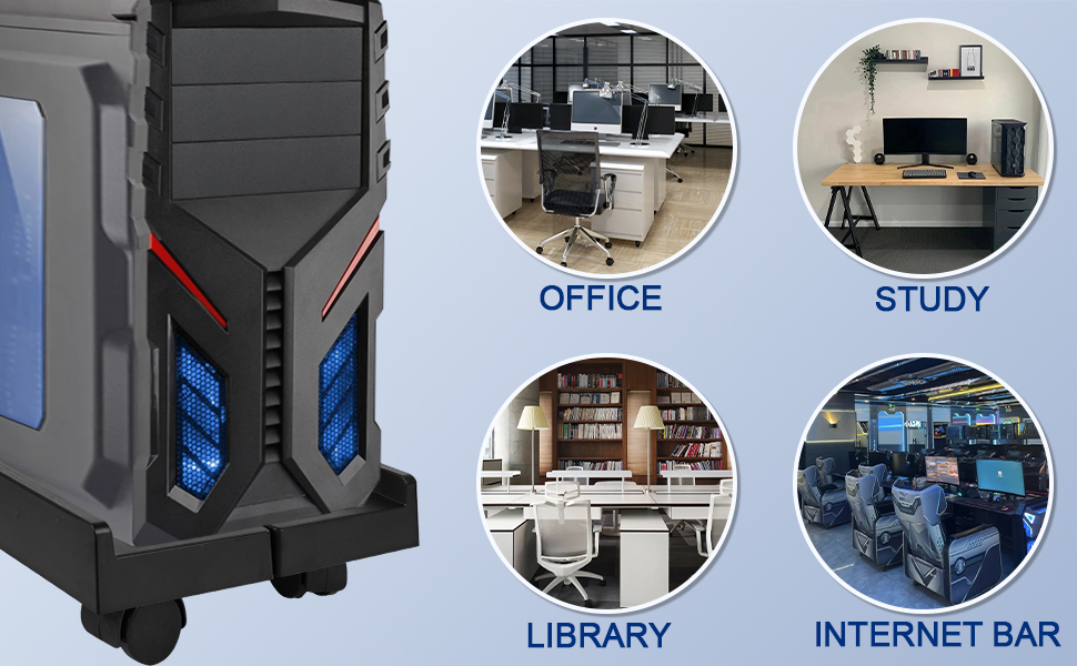 Adjustable Mobile CPU Stand(Black)