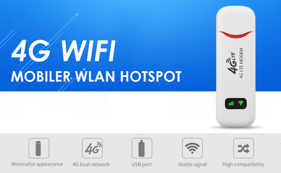 Acogedor Mobile WiFi Hotspot, 4G USB Portable Mobile WiFi Hotspot with SIM Card Slot
