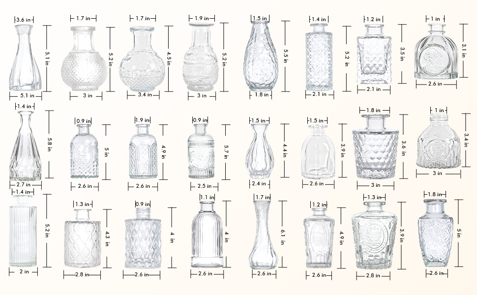 Glass Bud Vases Set of 24 Glass Vases for Flowers Bud Vases