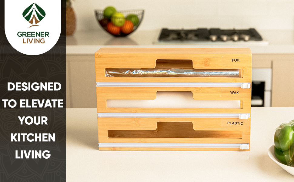 3 in 1 Cling Wrap Dispenser with Cutter Glad Wrap and Foil Dispenser