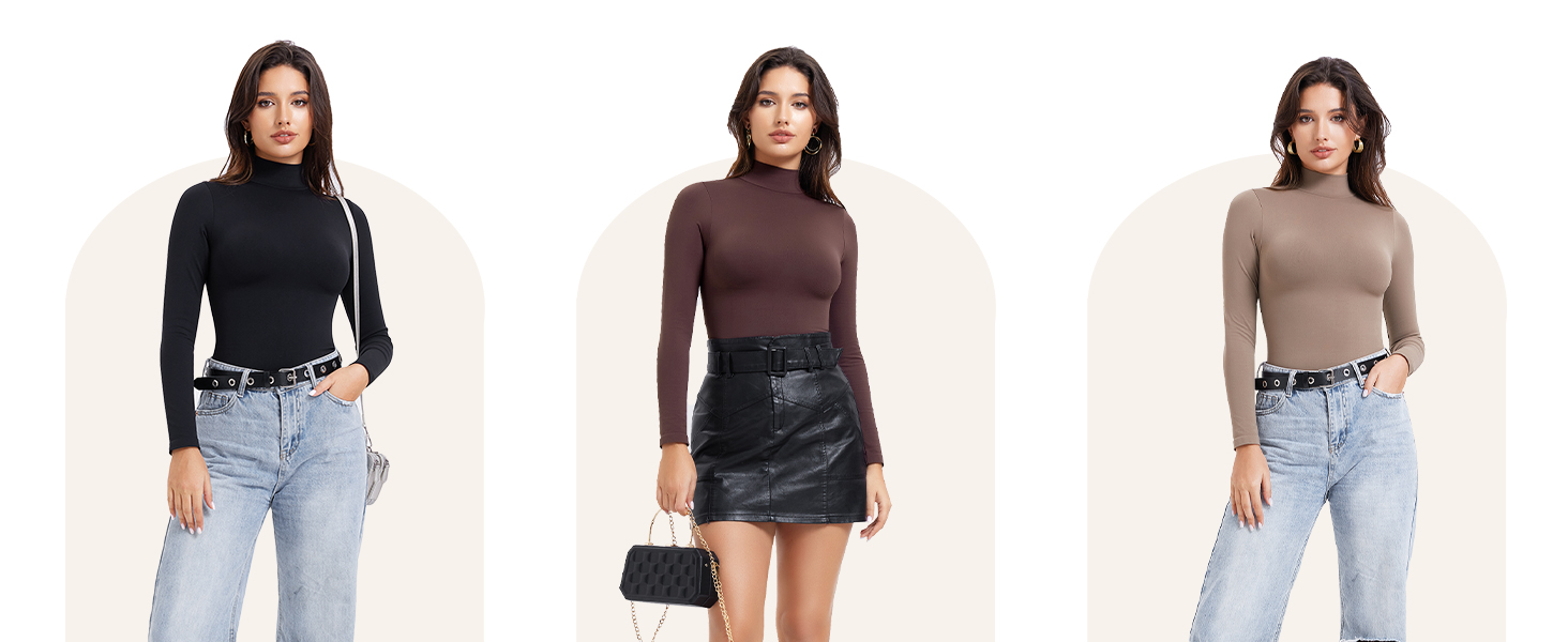 womens long sleeve bodysuit tummy control