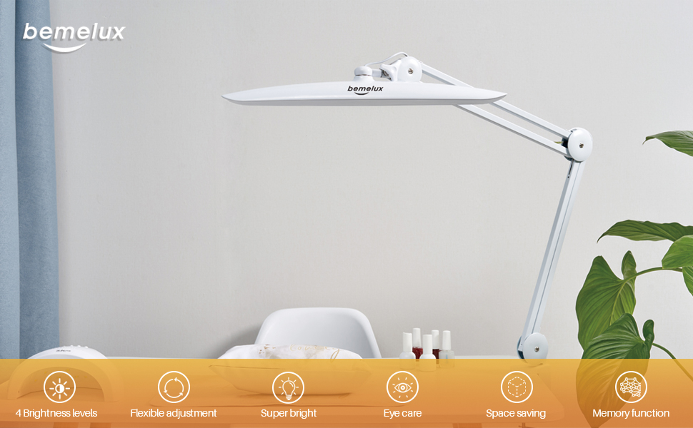 maa1027maaページ bemelux LED Nail Desk Lamp with Clamp, 117PCS LEDs, 2200