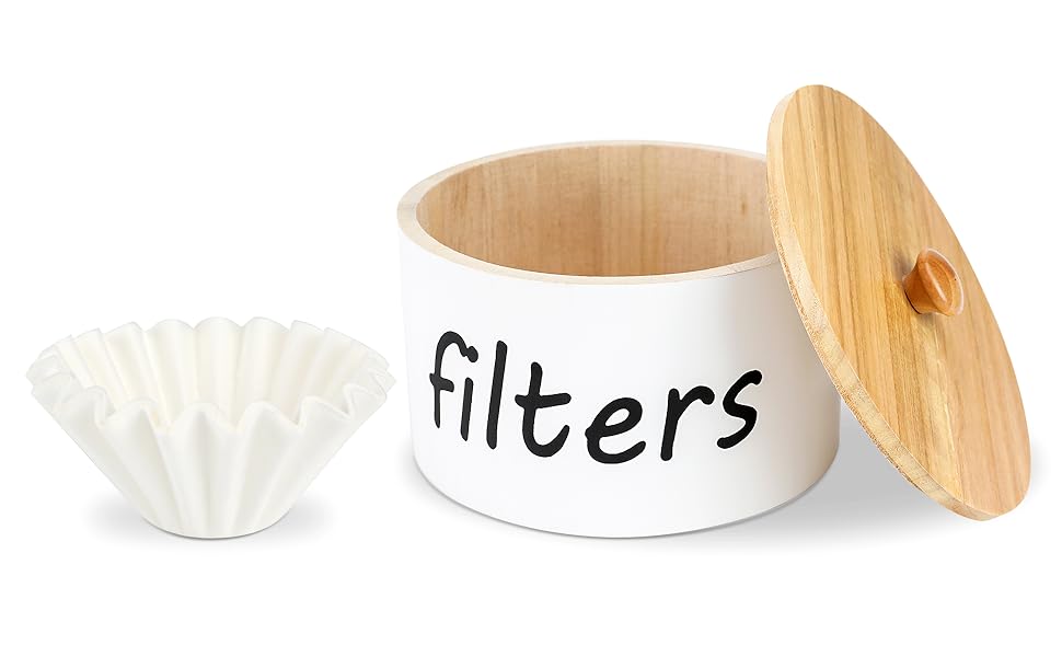 Coffee Filter Holder for Counter, Farmhouse Rustic Wooden