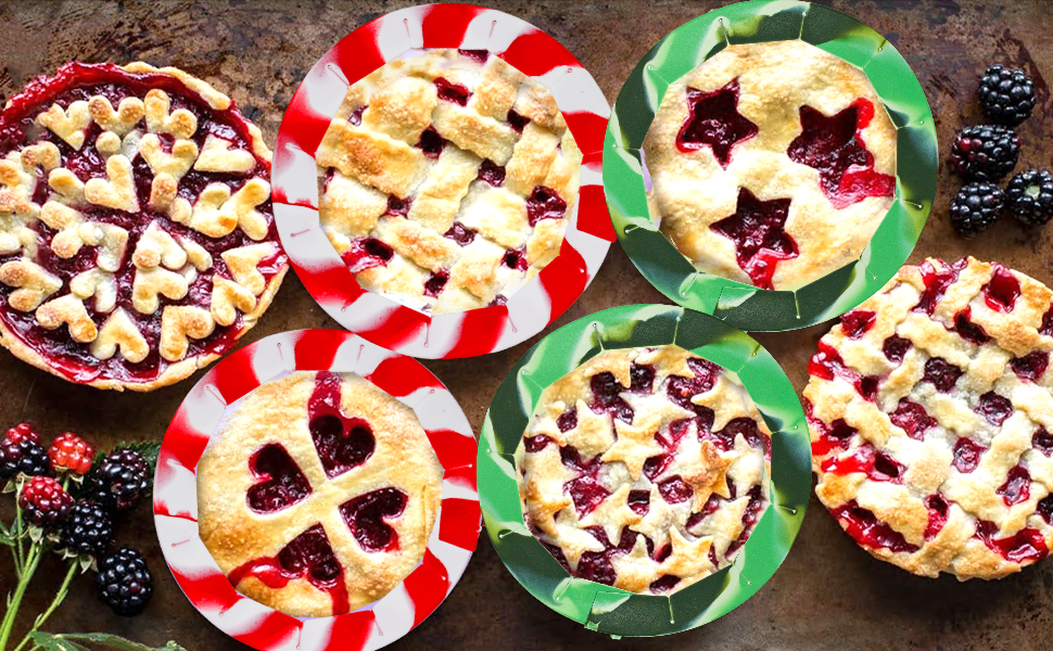 HOHUIGO Silicone Pie Crust Shield Protector Cover for Edges