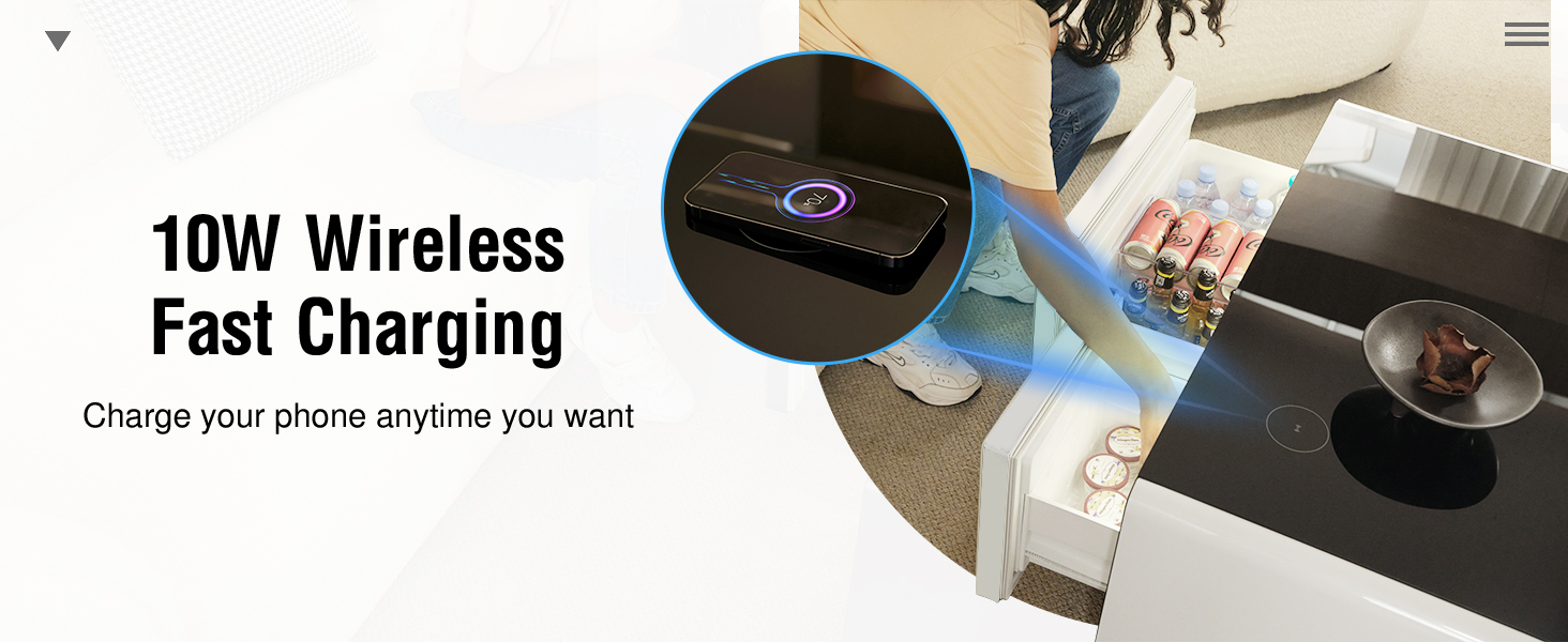 EUREKA ERGONOMIC Smart Coffee Table, Smart Refrigerator
