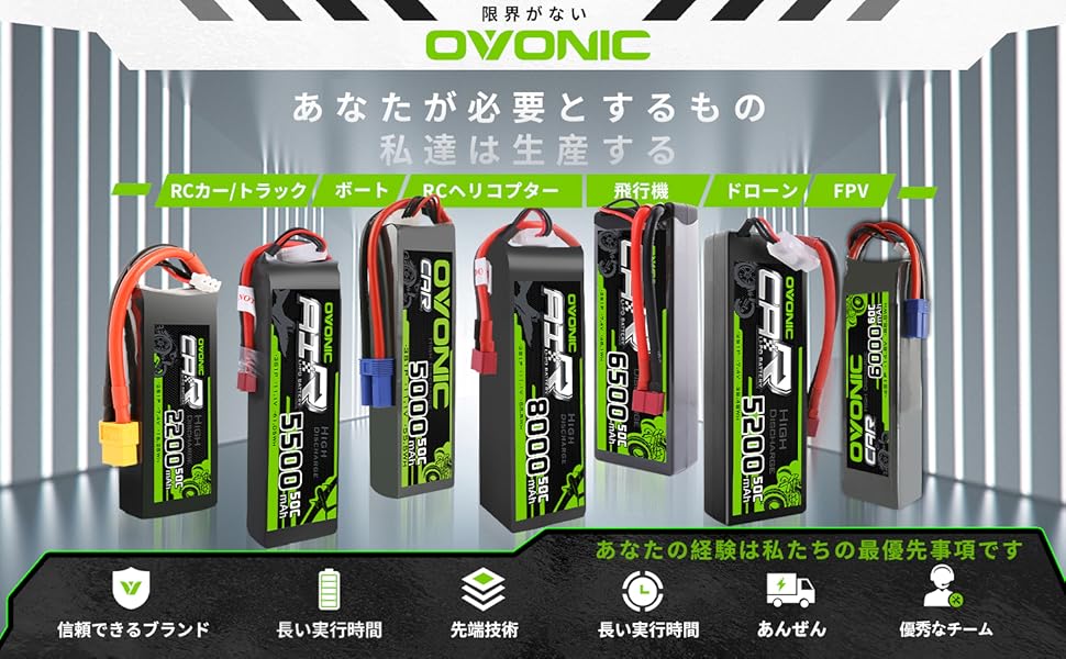 Amazon | OVONIC 14.8V リポバッテリー 1300mAh 4S 100C XT60