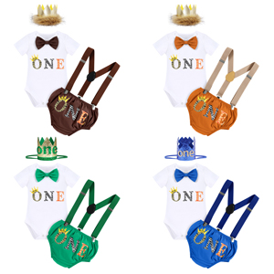 Wild One Baby Boy Cake Smash Outfit