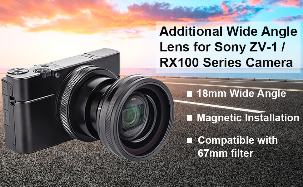 Kase Wide Angle Lens for Sony ZV1/RX100 Series,18mm HD