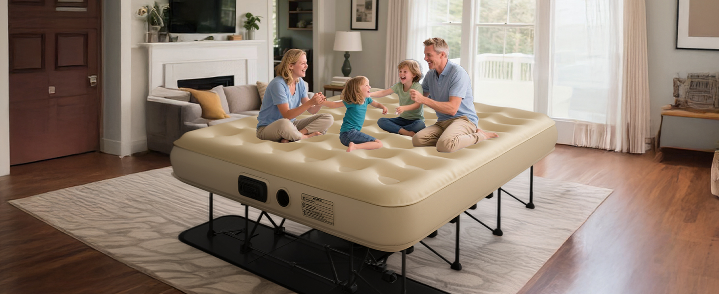 Queen EZ Bed Self-Inflating Air Mattress with Built-in Frame