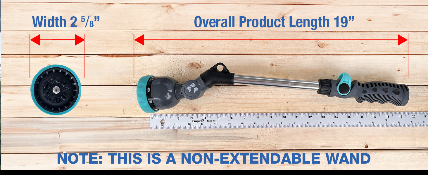 New England Garden Tools 600001 18 Inch Watering Wand 9 Spray Pattern Non-Extendable Wand