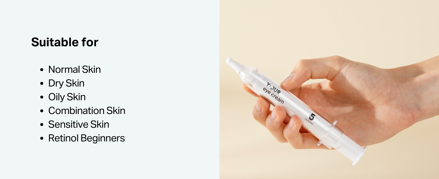 Suitable for: all skin types, sensitive skin, retinol beginners