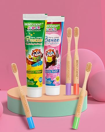 Gentle Kids Oral Care, Bamboo Eco‑Brush, SLS/Fluoride‑free, Family‑safe