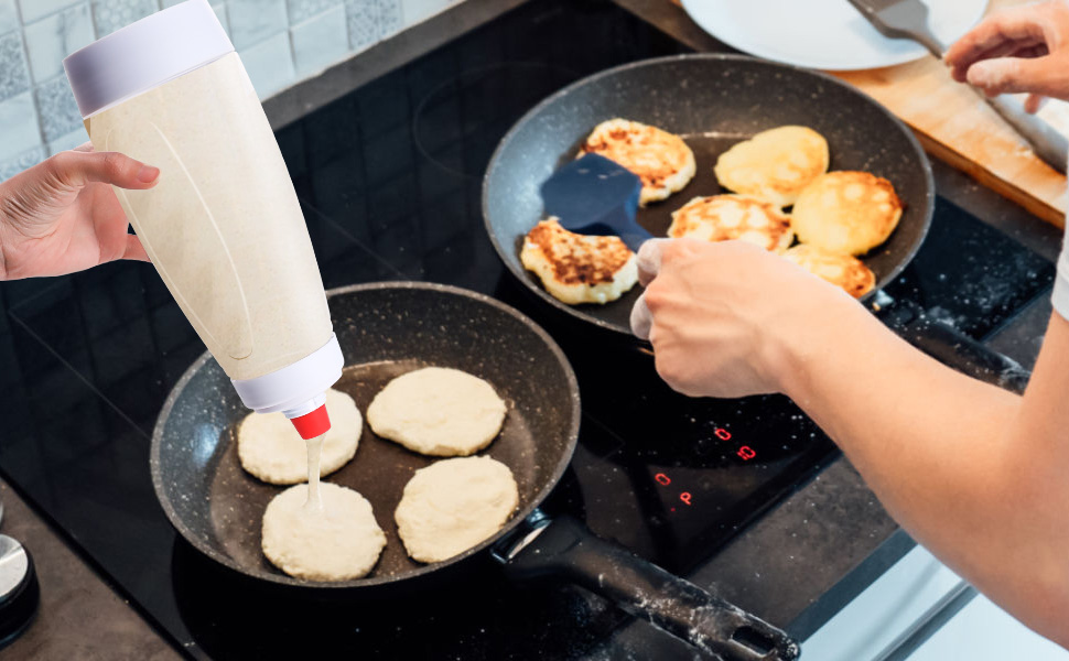Pancake Batter Dispenser and Mixer with BlenderBall Wire