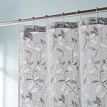 Grey lace shower curtain