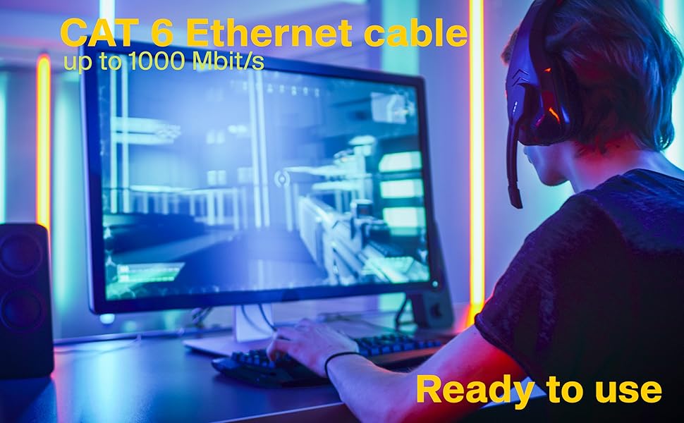 0.25m Cat6 Lan Cable Patch Network Cat 6 1000 Mbit/s RJ45