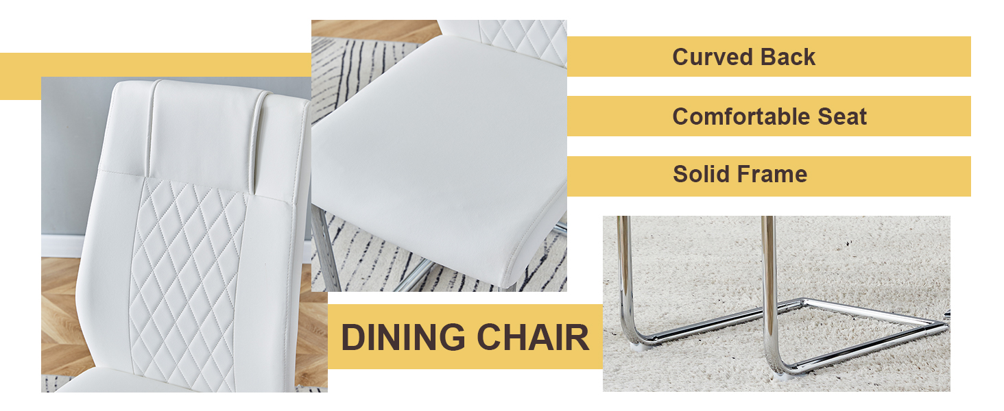 DCTPAY Glass Dining Table Set for 6, Modern 7Piece Round