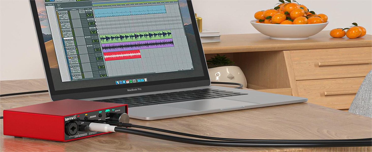 LENVII Interface Audio USB, Carte Son Externe, Haute Fidélité 24bits