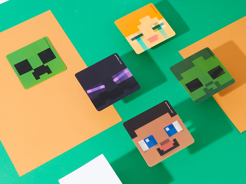 Minecraft Stickers 5 Pack 3D Motion Vinyl Laptop Stickers Decals for ...