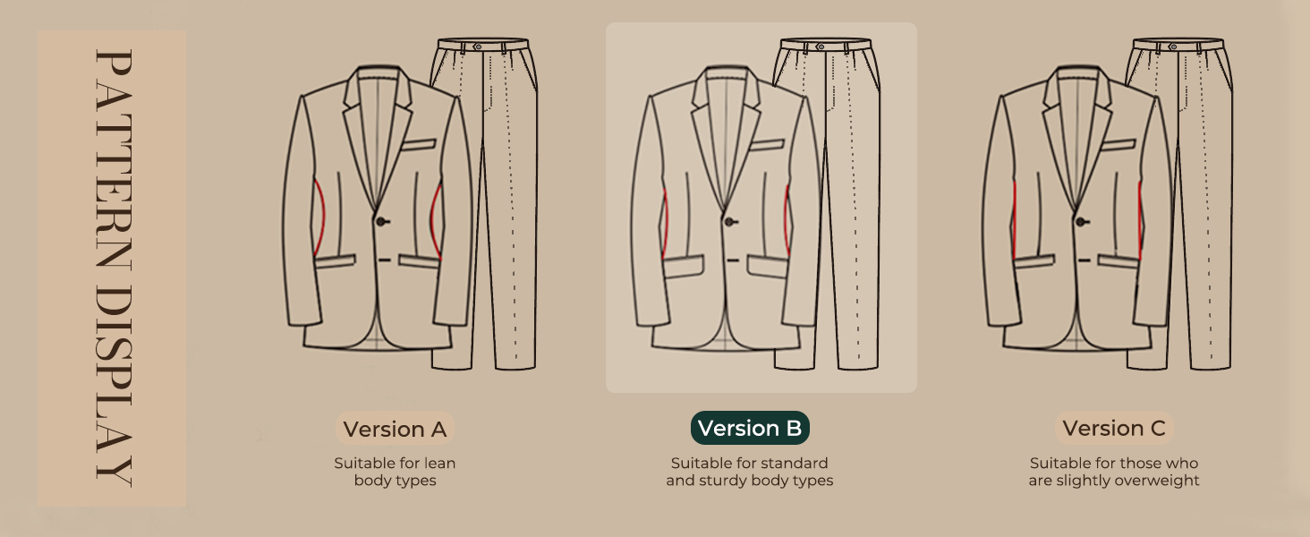 men 2 piece blazer pants set- fabric details