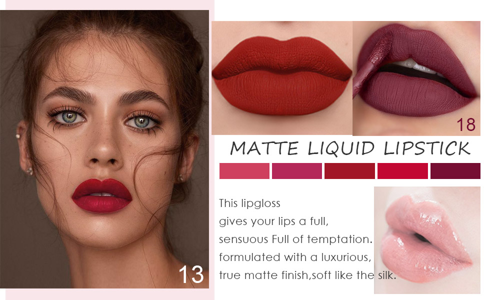 5Pcs Matte Liquid Lipstick+1Pcs Lip Plumping Gloss Set