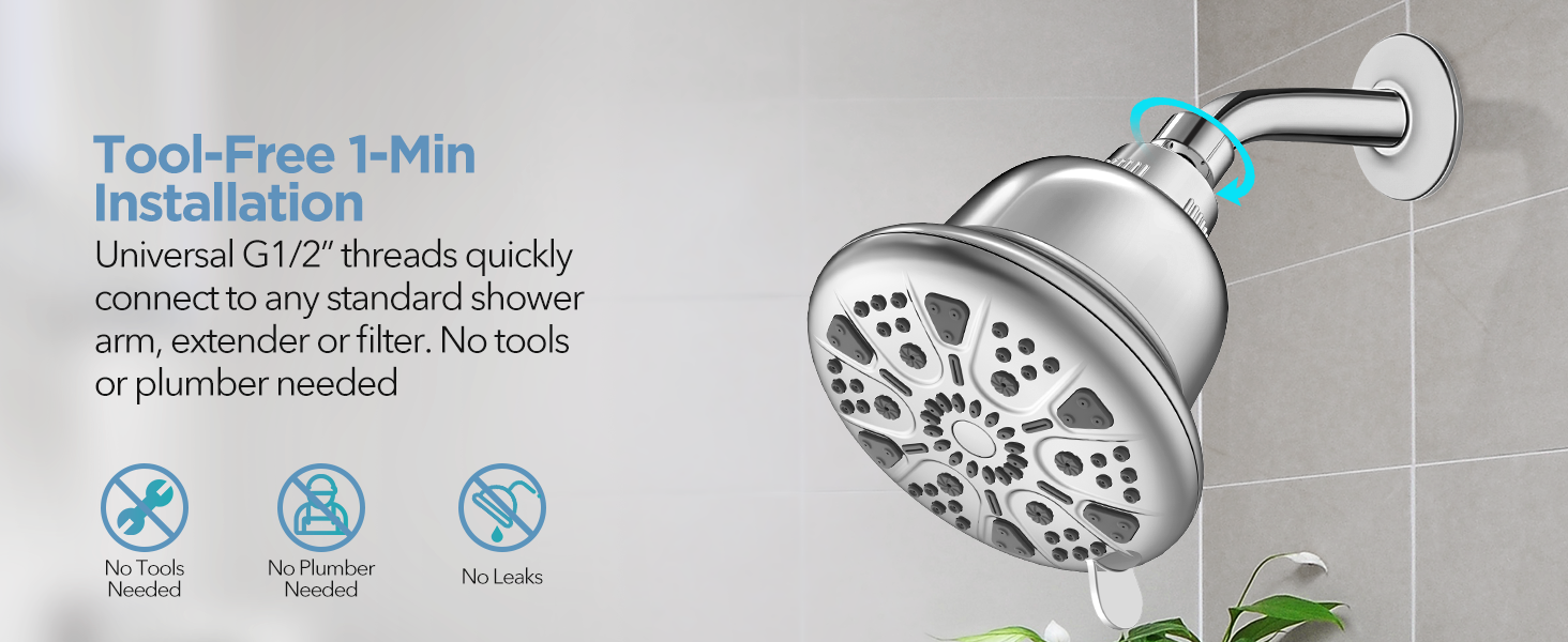 easy to install shower head