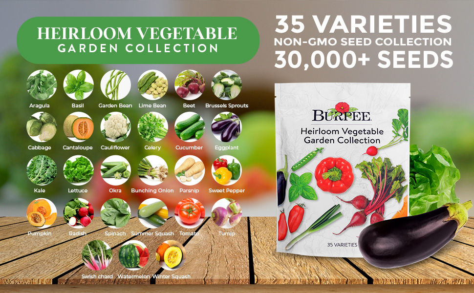 Burpee Heirloom Vegetable Seeds, Variety Pack with 35