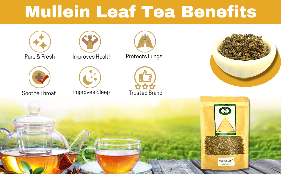 4D Herbs Mullein Leaf, Organic Mullein, Lung Support Herbal