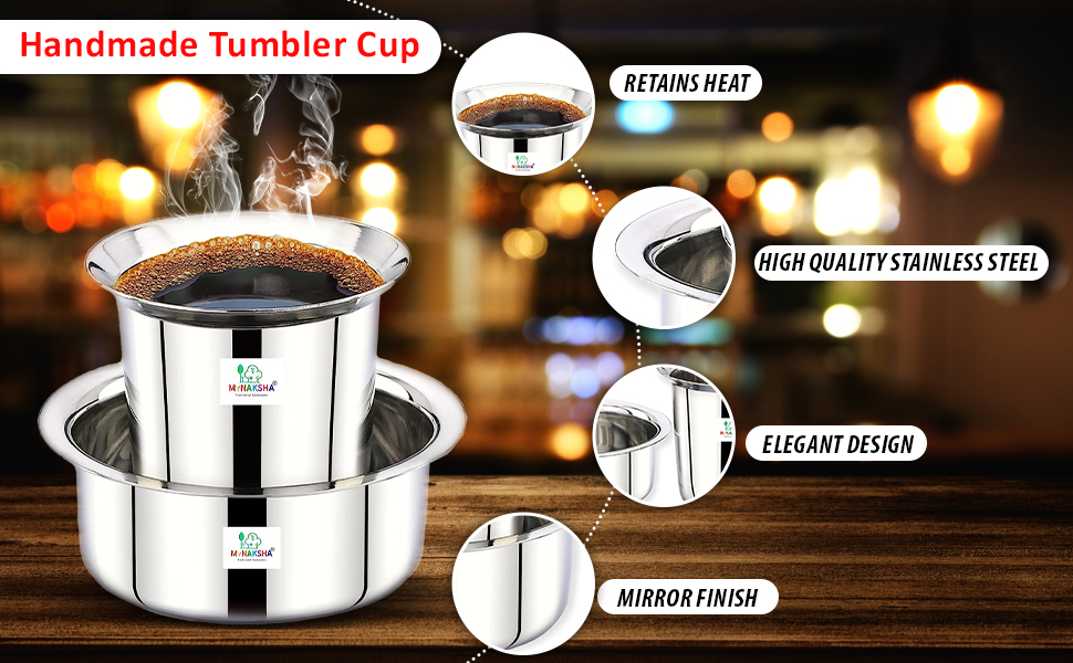 Buy MYNAKSHA Stainless Steel Dabara South Indian Filter Coffee Set