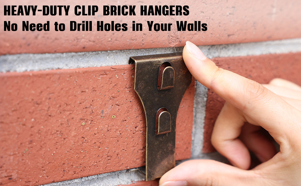 Brick Hook Clips for Hanging, 20Pack DamageFree Fits