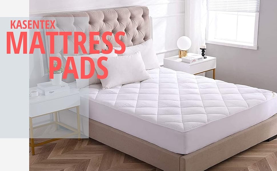 KASENTEX Deluxe Quilted Fitted Mattress Pad Queen Size 13
