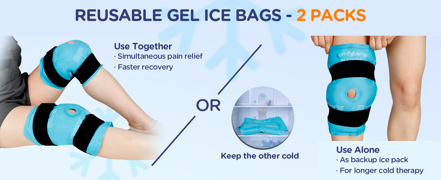 Comfytemp Large Knee Ice Pack Wrap, 2 Packs, XL Ice Pack