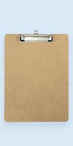 officemate low profile clipboard wood board hard writing surface firmly holds papers for travel