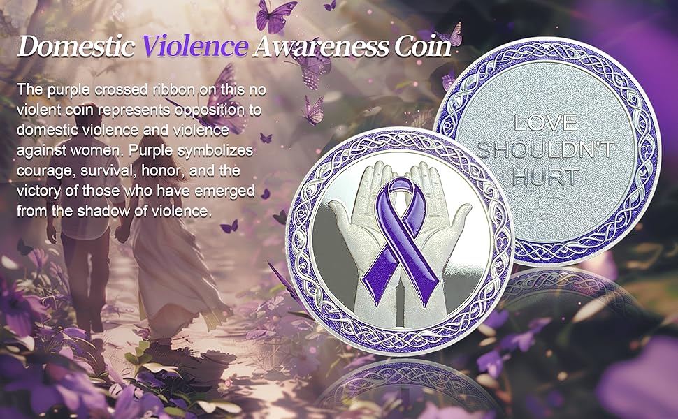 Delicate Purple Ribbon Coin