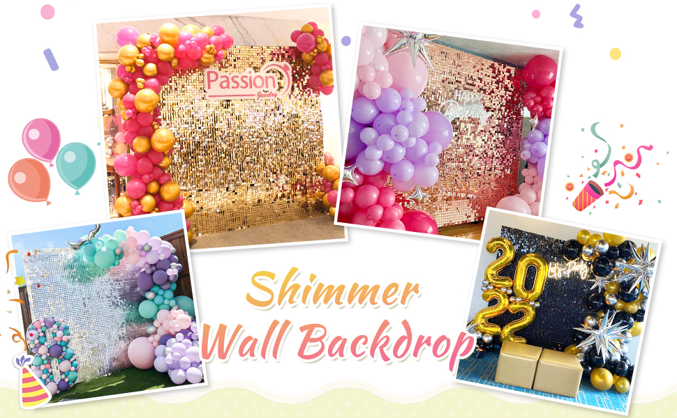 Sequin Shimmer Wall Backdrop Black Backdrop Decoration Panels Shimmer Panels(Pack