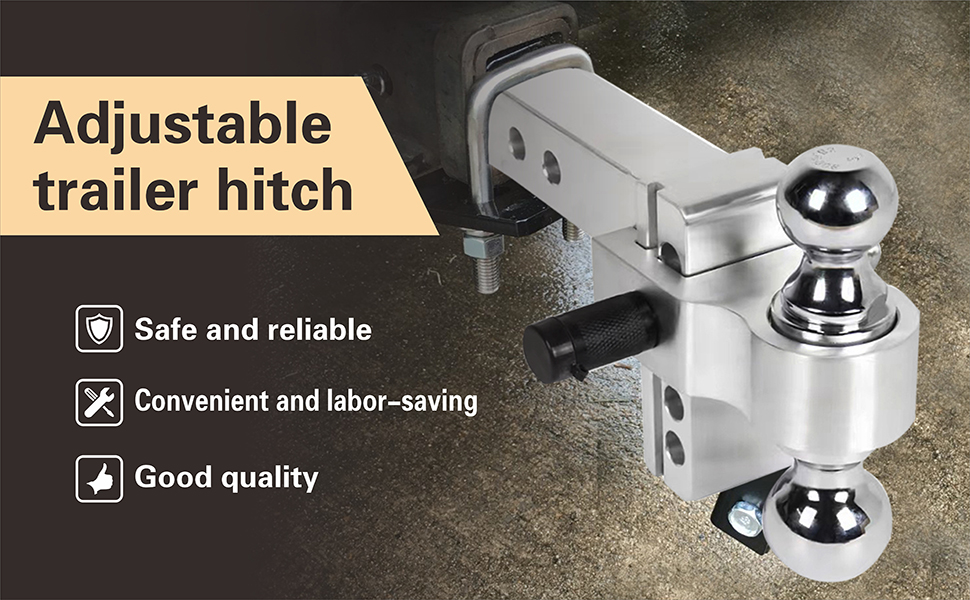 Adjustable Trailer Drop Hitch 6 Inch Fits 2 Inch Receiver 2" 25/16