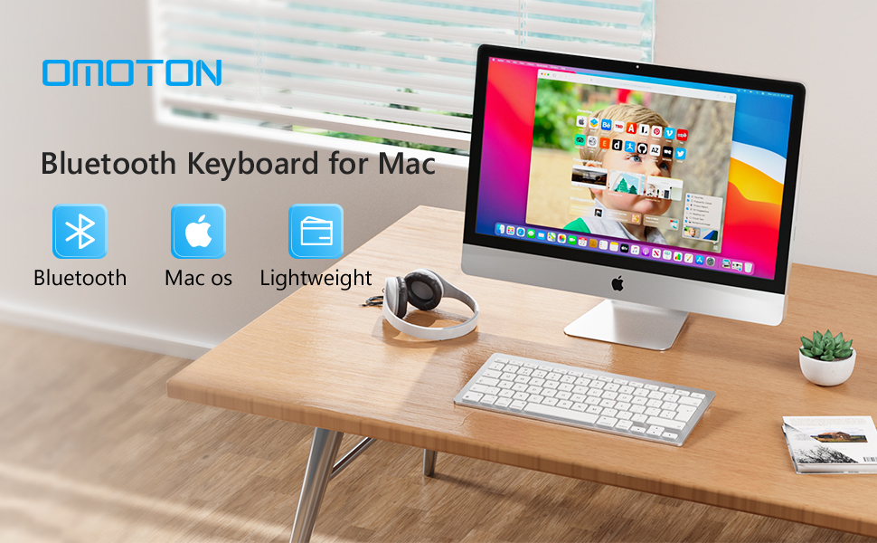 OMOTON Bluetooth Keyboard for Mac, Wireless keyboard for Apple MacBook