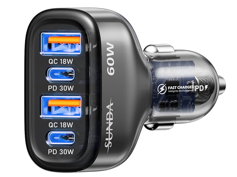 60W USB C Fast Car Charger