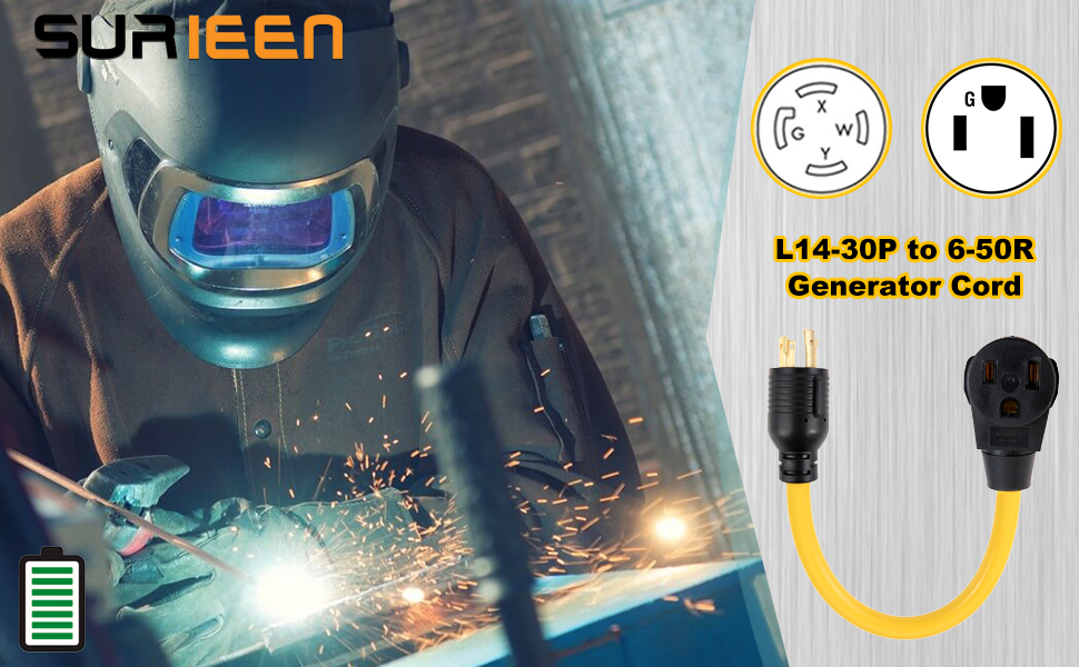 NEMA L1430P to 650R Generator Power Cord Welder Adapter