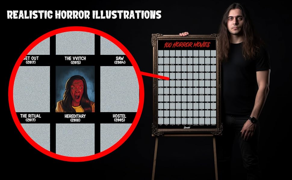scrachit 100 Horror Movies Scratch Off Poster For Hardcore Horror Fanatics Great