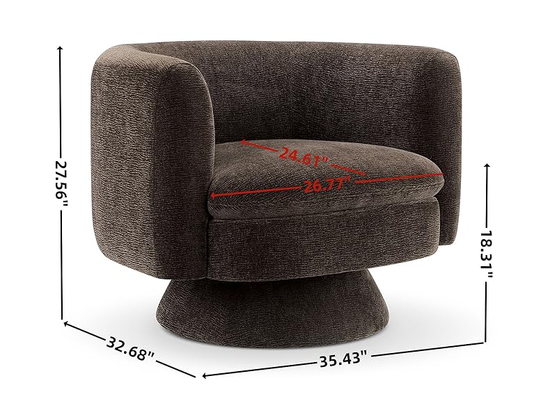 CHERS Swivel Accent Chair Size Details