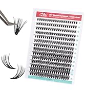 FADVAN Fluffy Lash Clusters 40D Volume Eyelash Clusters 8-16mm Wispy Individual Lashes D-Curly Cl...